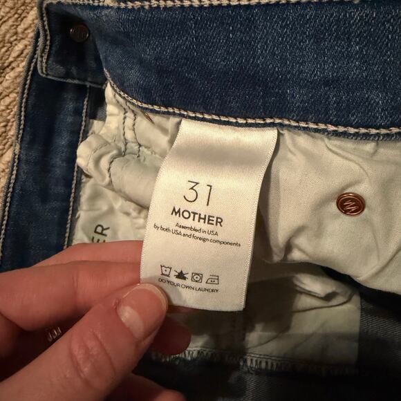 MOTHER The Stunner Ankle Fray Jeans in Graffiti Girl Women’s Size 31 Button Fly - Picture 10 of 13